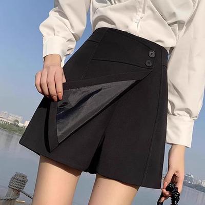 Jupe-short taille haute irrégulière style coréen pour femme, coupe trapèze, coupe slim et jambes larges, collection printemps 2024