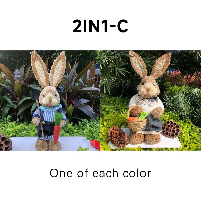 Easter Bunny Straw Figurine Decoration 35cm Easter Straw Easter Bunny Figurine Home Garden Wedding Party Decoration