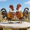 Metal Rooster Decoration Yard Chicken Decoration Outdoor Garden Statue Metal Chicken Sculpture for Backyard Kitchen