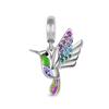 NEW Fine S925 Silver Pink Glass Flamingo Dangle Bead Pendat Fit Original  Bracelet Jewelry Shiny Colored Zircon Bird Charm