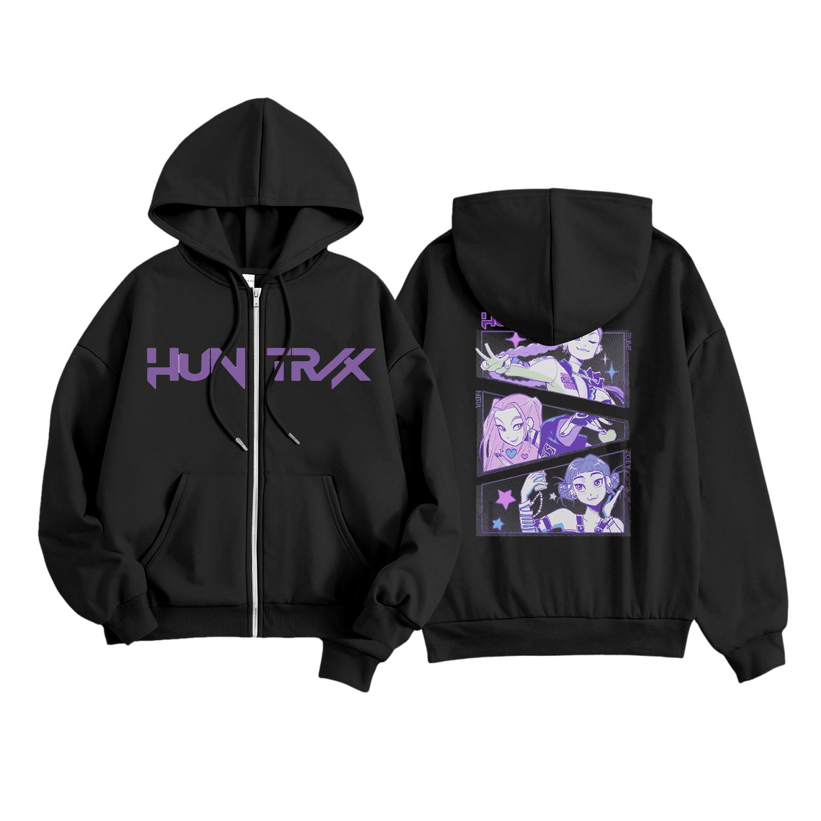 

Детская мода Женская легкая толстовка с длинным рукавом на молнии Толстовка с принтом и карманами 100 чёрный