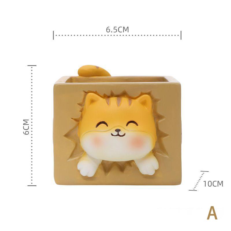 

Mini Naughty Kitten Planter for Succulents Cactus Air Plants, Cartoon Cute Cat Flower Pot, Decorative Figurine Tabletop Decor