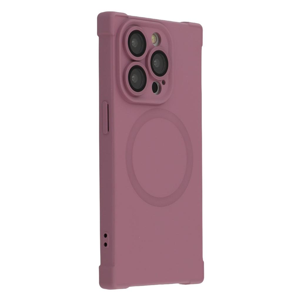For iPhone 15 Pro Max Case Compatible with MagSafe Straight Edge TPU Phone Cover with Camera Lens Protector