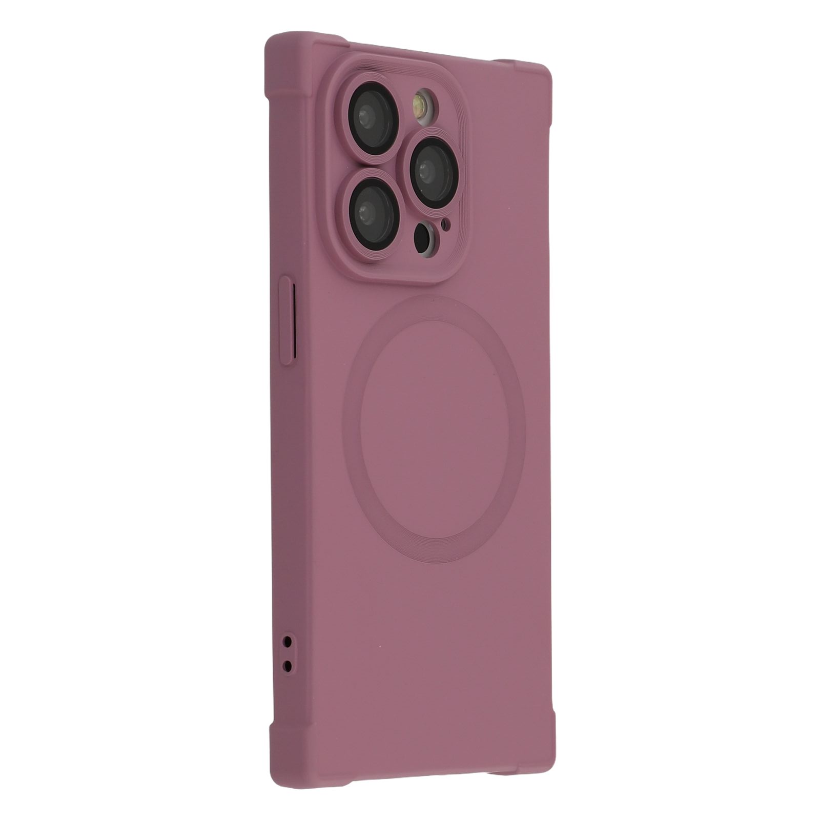 

For iPhone 14 Pro Max Case Compatible with MagSafe Straight Edge TPU Phone Cover with Camera Lens Protector Plum