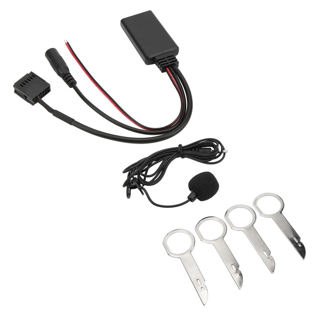12Pin Car CD AUX IN Wireless Bluetooth Adaptor with Hands Free Microphone Replacement for Focus 2005 Onwards 6000CD