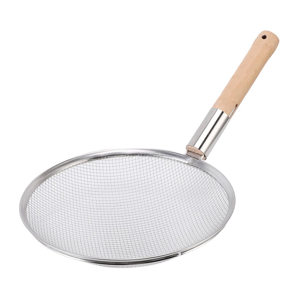Schiumarola Cucchiaio Acciaio Inossidabile Rete Fine Colino per Alimenti Cucchiaio Filtro con Manico in Legno Multiuso per Cucina di Casa