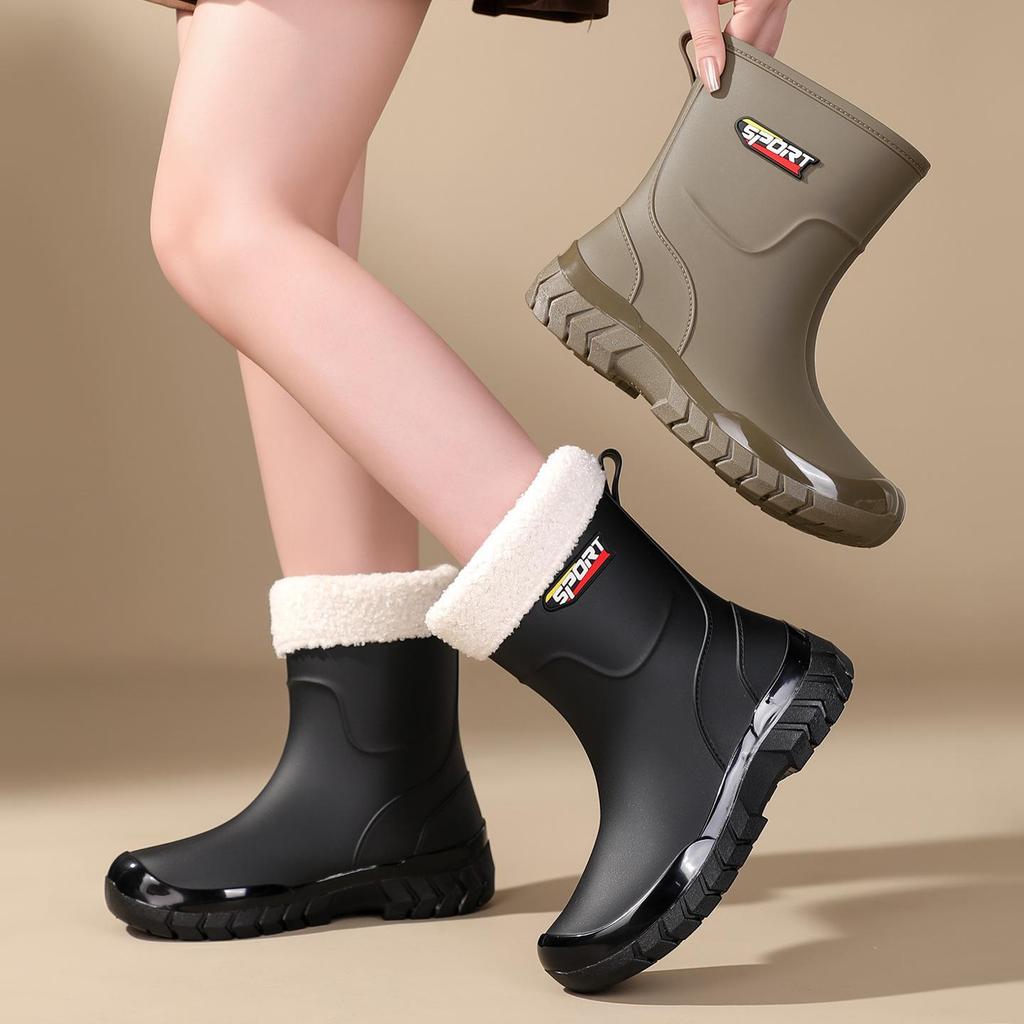 Vier Jahreszeiten Regenschuhe Damen Neu Wasserdicht Dicke Sohle Gummistiefel Arbeit Anti-Rutsch Gummi Schuhe Damen Schöne Wasserschuhe