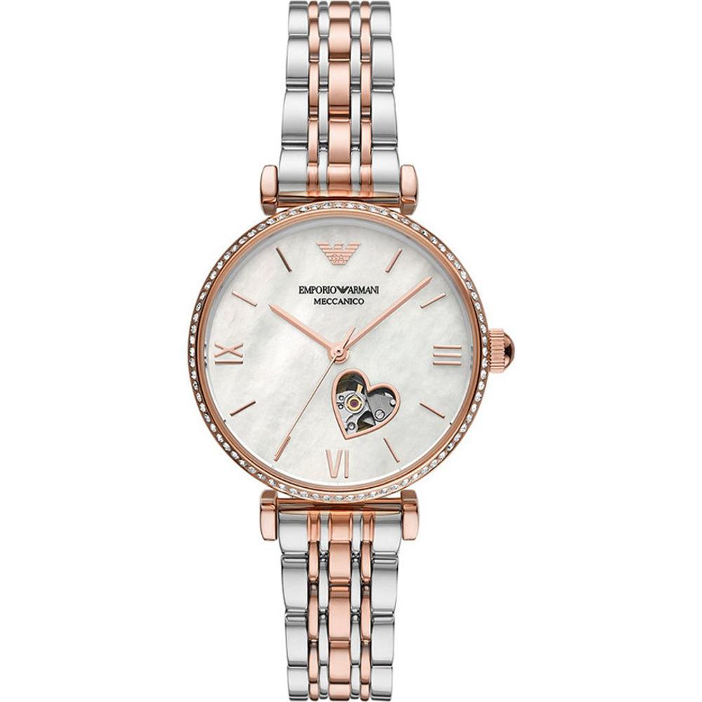 

Emporio Armani Gianni T-Bar Mother of pearl Bicolor rose Ladies Mechanical Automatic Watch AR60049 мать жемчужного