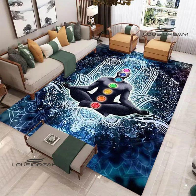 3D Chakra Printed Carpet Non-slip Carpet Door Mat Yoga Mat Bedroom Decoration Area Rug Bedroom Decor Birthday Gift