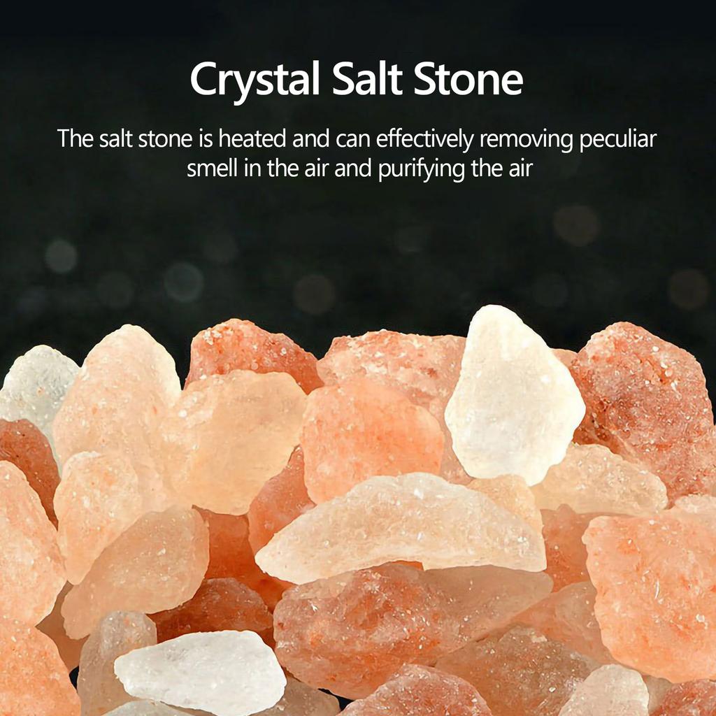 Umidificador de Pedra de Sal Rosa Cristalino Luz Colorida 260ml Umidificador de Névoa Portátil Silencioso USB Óleo Essencial