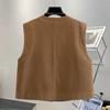Women's Casual Single-Breasted Round Neck Layering Vest