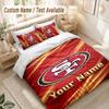 Custom Name Bedding Set 3 PiecesSan Francisco 49ers Print Duvet Cover + 2 Pillowcases Soft Bed Decor
