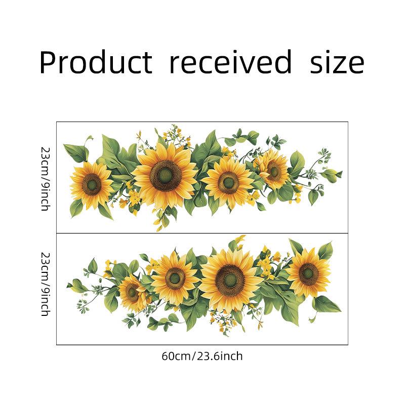 Fresh Sunflower Self-Adhesive Wall Stickers for Bedroom, Living Room, Kitchen