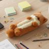 Dier Potloodtas Pluizig Textiel Zacht Verticale Rits Schattig Etui Bruin