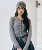 Rolarola Shirring Button Unbalance Cardigan Gray