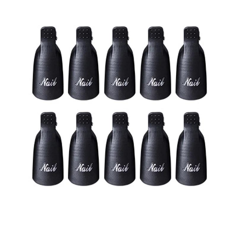 10 Pcs/Bag Colorfulful Acrylic Manicure Art Dipped Cap Clip Nail Cleaning Manicure Uv Gel Nail Polish Dipped Wrapping Tool Finger
