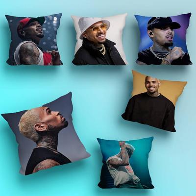 Rapper USA C-Chris B-Brown Pillow Case Sofa Living Room Bedroom Headboard Backrest Cushion Square Cushion Nap Time