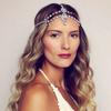 Bohemian Rhinestone Hair Chain, Double-Layer Water Drop Pendant Forehead Chain, Hair Accessories.