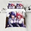 3-piece Cartoon Anime Girl Pattern Printed Down Duvet Cover (1 Piece Set+2 Pillowcases, No Core) Bedding Set