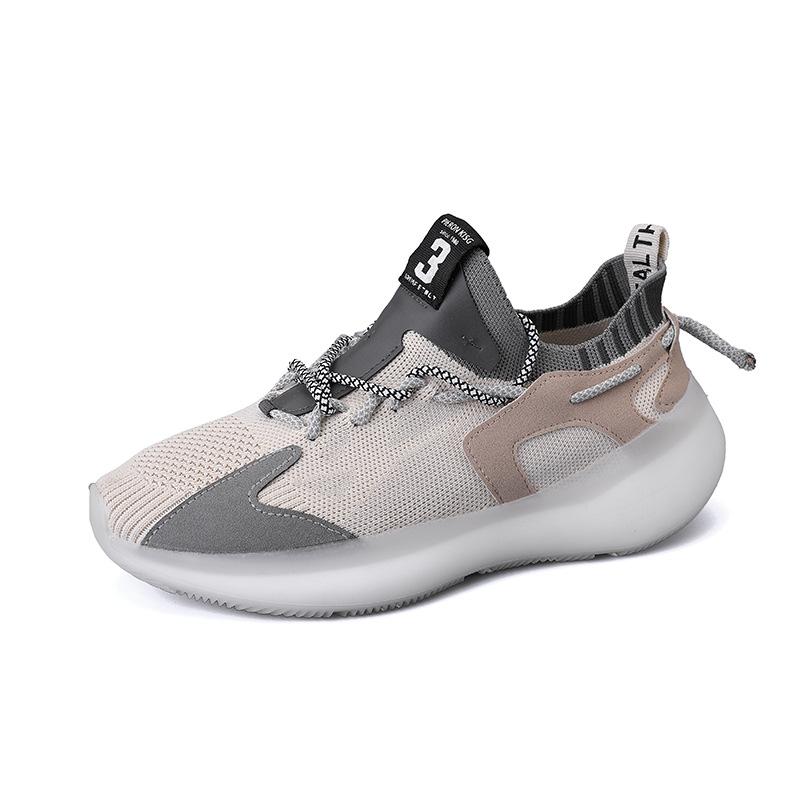 

Men s trendy spring and autumn retro casual jogging shoes platform sole lightweight fly-woven breathable wear-resistant sports shoes youth 44