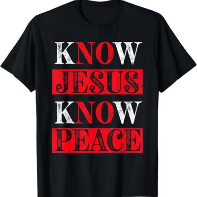 Ken Jezus Ken Vrede Christelijk bewustzijn Religieus cadeau T-shirt