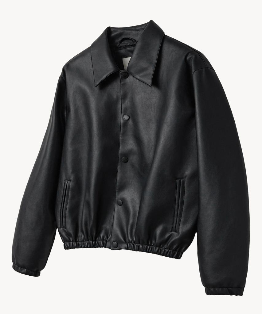VTWO 8323 Crop Leather Blouson (Black)