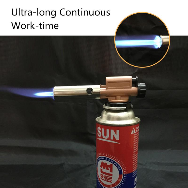 Aprindere electronică cu flacără de cupru arzător cu gaz butan torță de fabricare a armelor pentru camping în aer liber, picnic, echipament de sudare pentru grătar