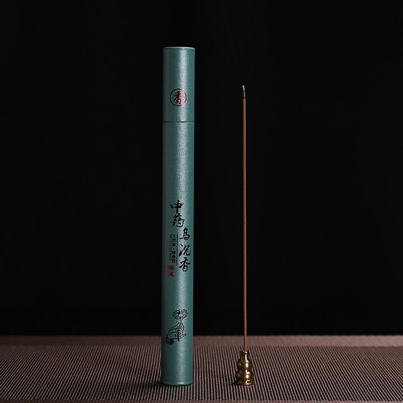 1Box Sandalwood / Agarwood / Mugwort / Cliff Cypress Incense Sticks With 1 Metal Incense Burner for Simple Home Decor