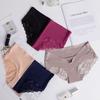 Women Ice Silk Seamless Low Waist Lace Sexy Breathable Ladies Panties