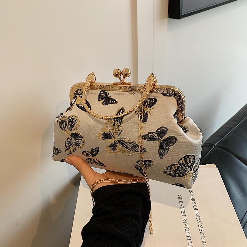 Geantă frumoasă casual crossbody cu un umăr, personalitate la modă, cheongsam atmosferic, hanfu, stil național, de mână, geantă scoică pentru femei