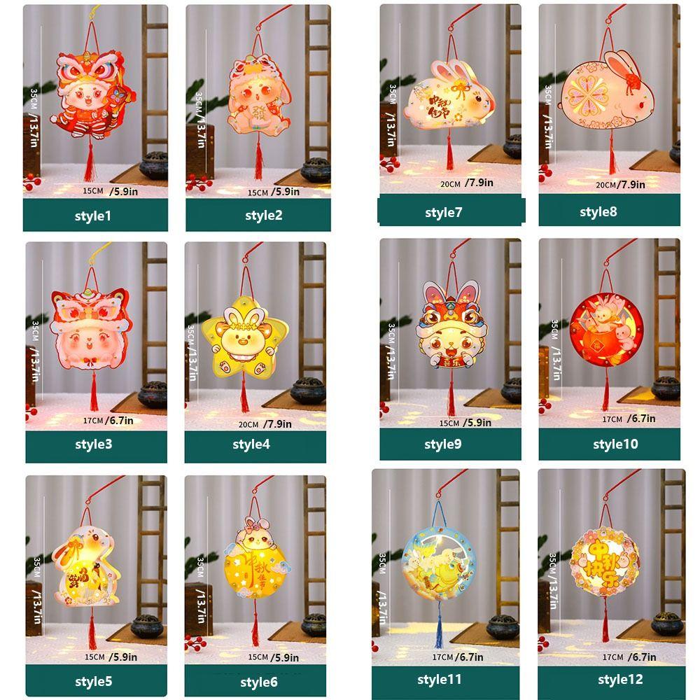 Chinese Handheld Rabbit  Lantern Handmade Light-Up Bunny Lantern  Mid-Autumn Festival