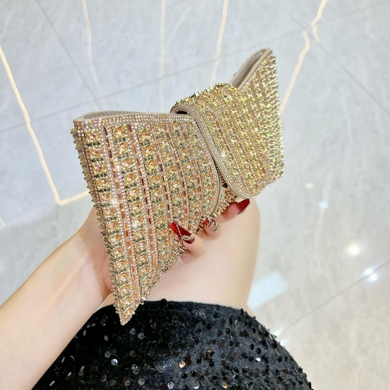 Fashion Handbag with Diamonds, Single Shoulder Crossbody Bag, Elegant Small Bag for Socialite Evening Events