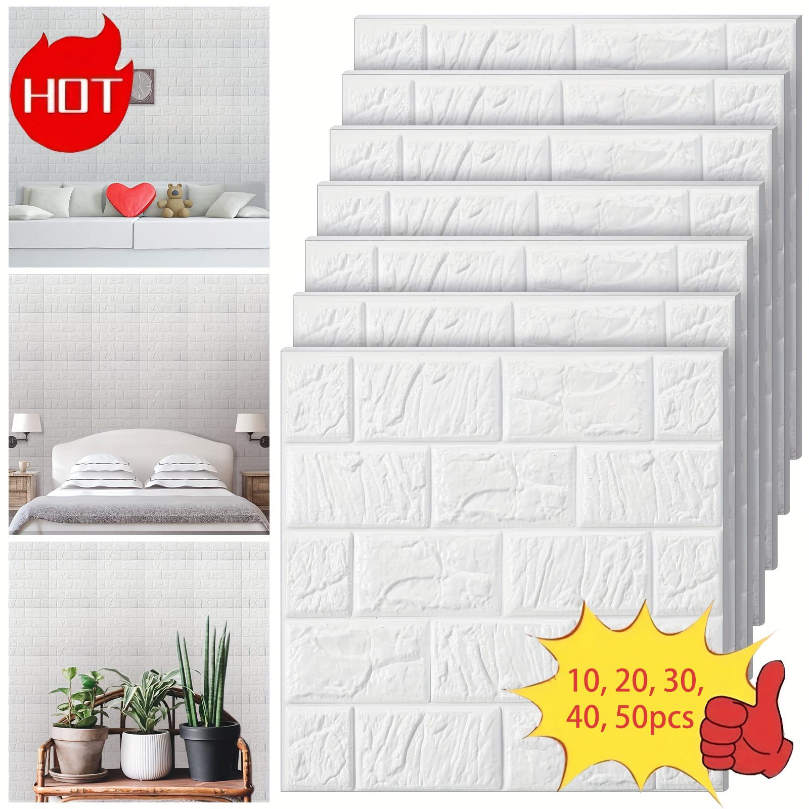 

10-50pcs 38.5X35cm Self-Adhesive Imitation Brick Wallpaper Waterproof Moisture-proof Home Background Removable Wall Decoration 10Pcs 38.5X35cm