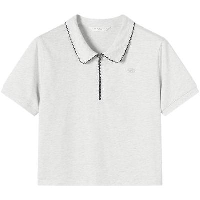 TonLion Women's Half-Placket Short Sleeve Polo Shirt