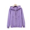 Spring Autumn Women Hoodies Sweatshirts Zipper-up Jacket Schoolgirl Tops Thin Long-sleeve Coat Lady Purple Casual Outerwear