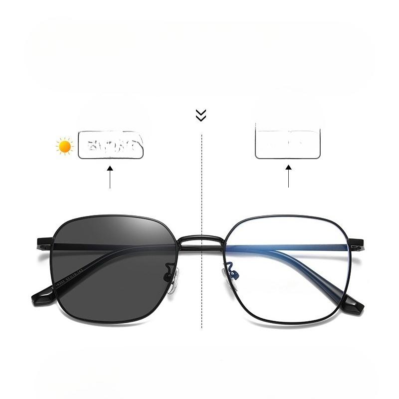 Trendy Plain Glasses For Men Computer Fashion Eyewear Photochromic Anti Blue Light Eyeglass Frame