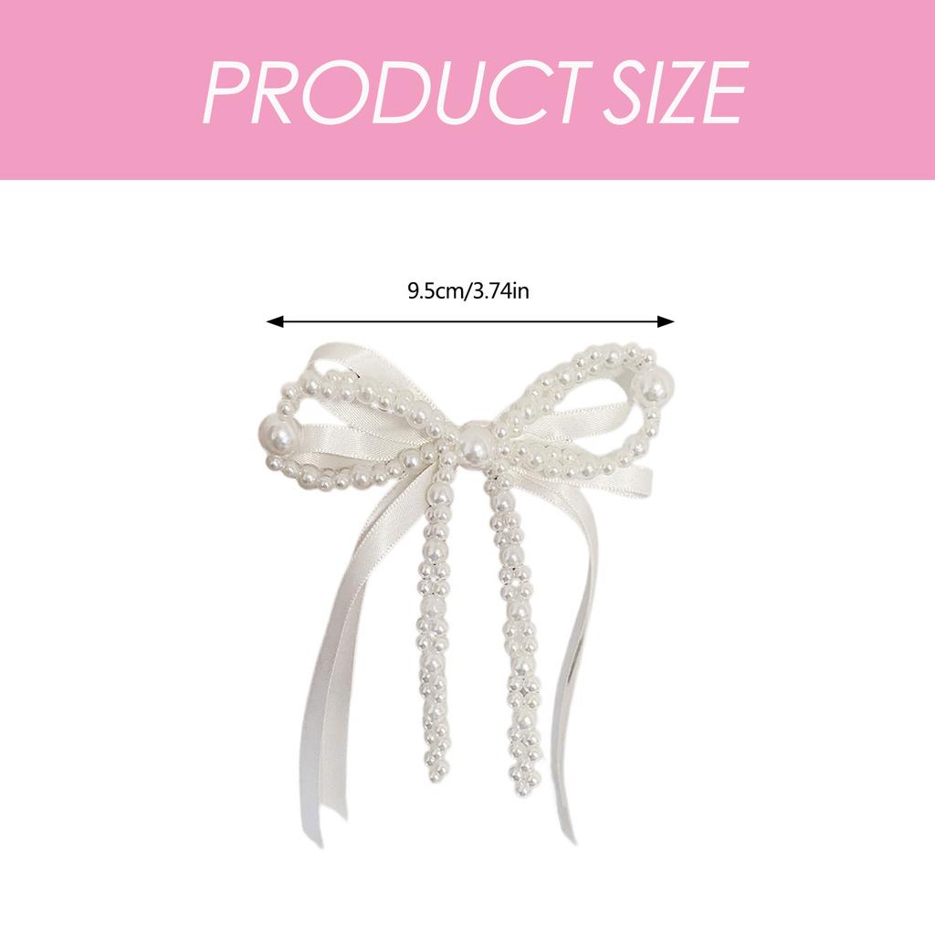Sophisticated Pearls Bows Barrette Hairpieces For Parties And Everyday Use Elegant Hair Clip Versatile Hair Decoration