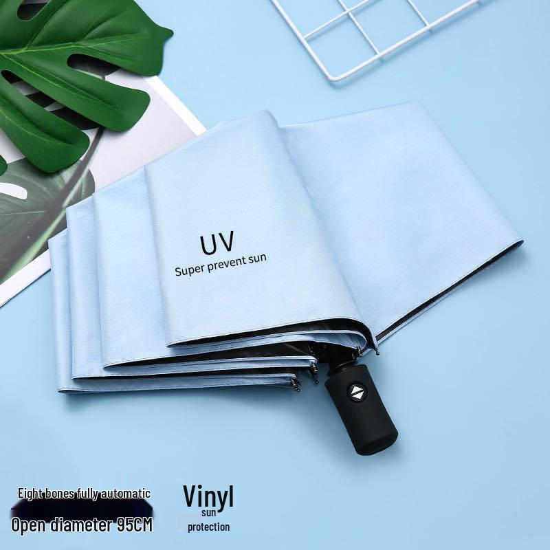Guarda-chuva de Sol UV de Vinil - Guarda-sol de Dobra Automática para Todo o Tempo com Proteção Solar