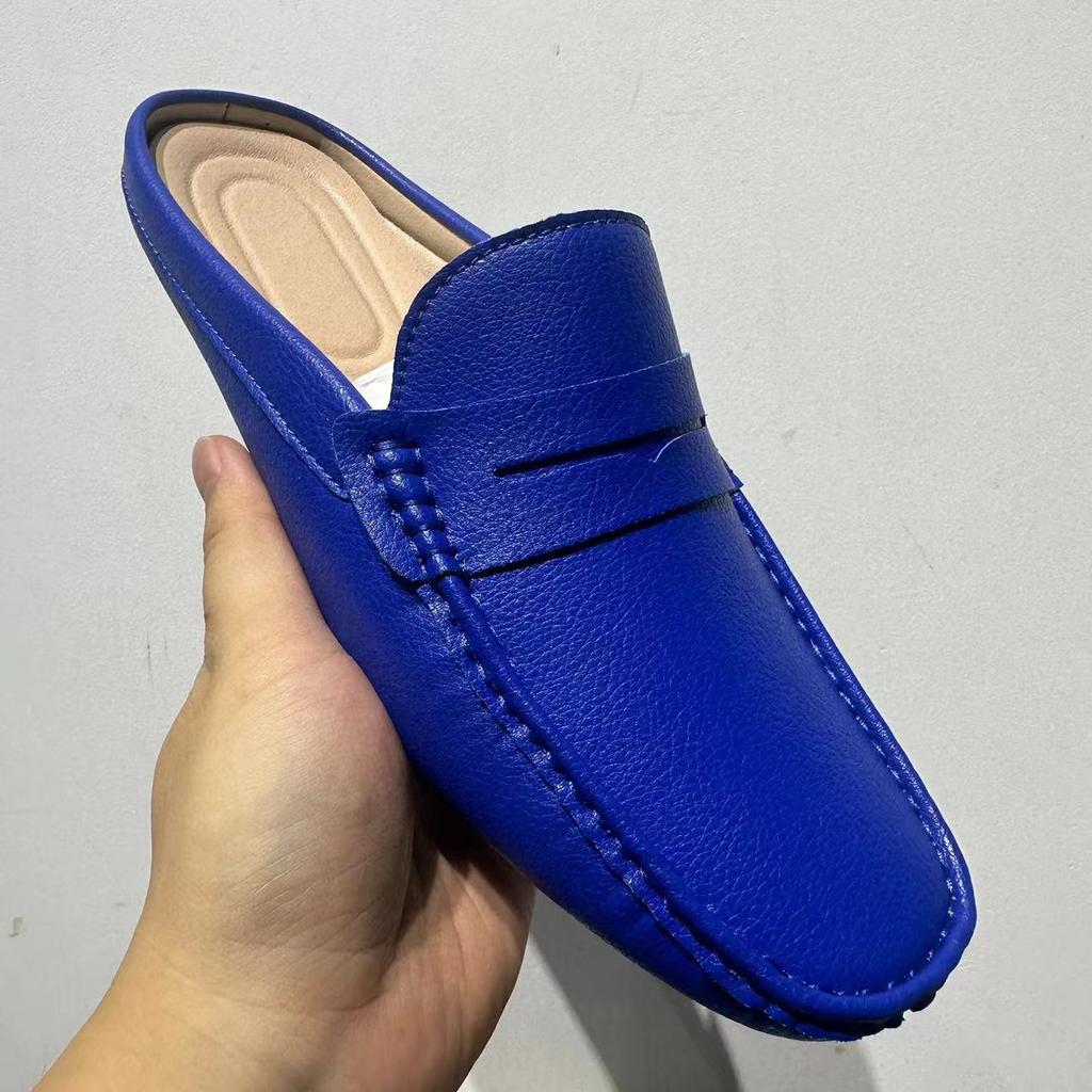 YRZL Loafers Men Casual Shoes Fashion Handmade Leather Driving Slippers Mens Moccasins Slip On Flats Male Outdoor Slippers