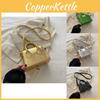 Trendy Small Square Pu Shoulder Bag For Women In Stylish Black Green Gold Silver Orange