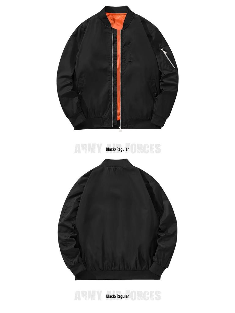 Men's Large Loose Fit Bomber Jacket - Casual Spring/Autumn Baseball Coat