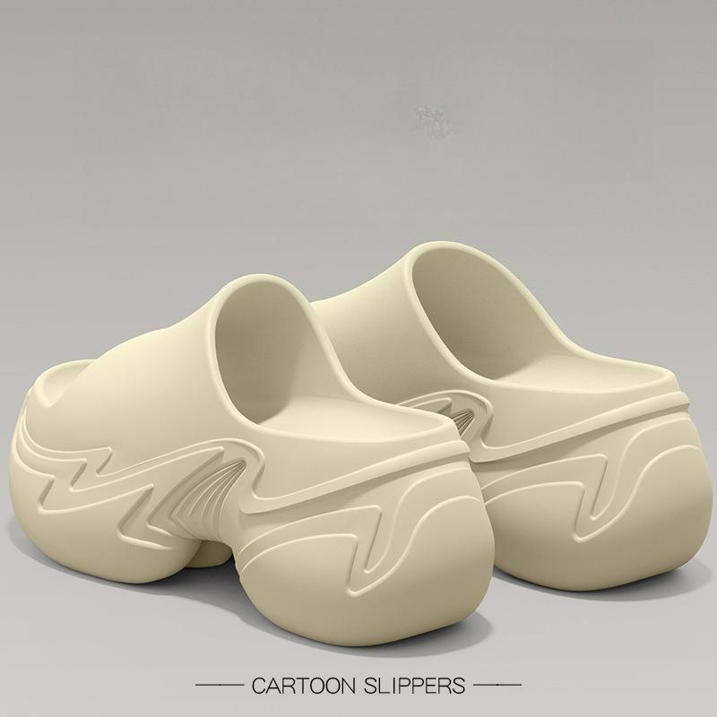 

Women s Summer Thick Bottom Slip-On Sandals Indoor Home Beach Outdoor Wearable EVA Material Comfortable Sensation Flats 2025 40-41 бежевый