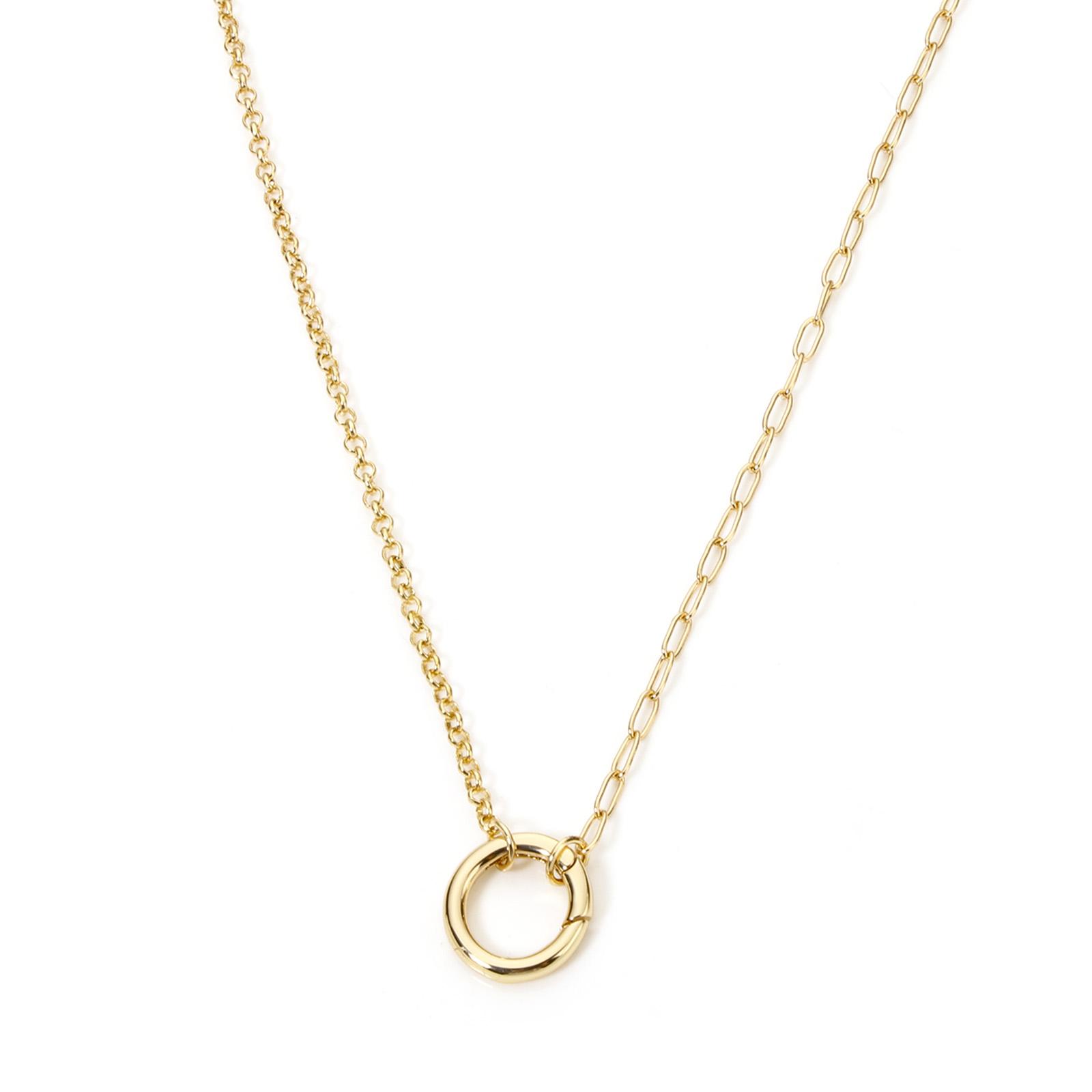 

Fashion Brass Necklace For DIY Jewelry Making Gold Plated With Spring Ring Clasp Necklace Gift, 1PC