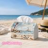 1pc, 2D Flat Printing, Tissue Box Nautical Vintage Coastal Tissue Box Cover, Featuring a Lighthouse And Anchor Design, Is Made from High-Quality, Dura