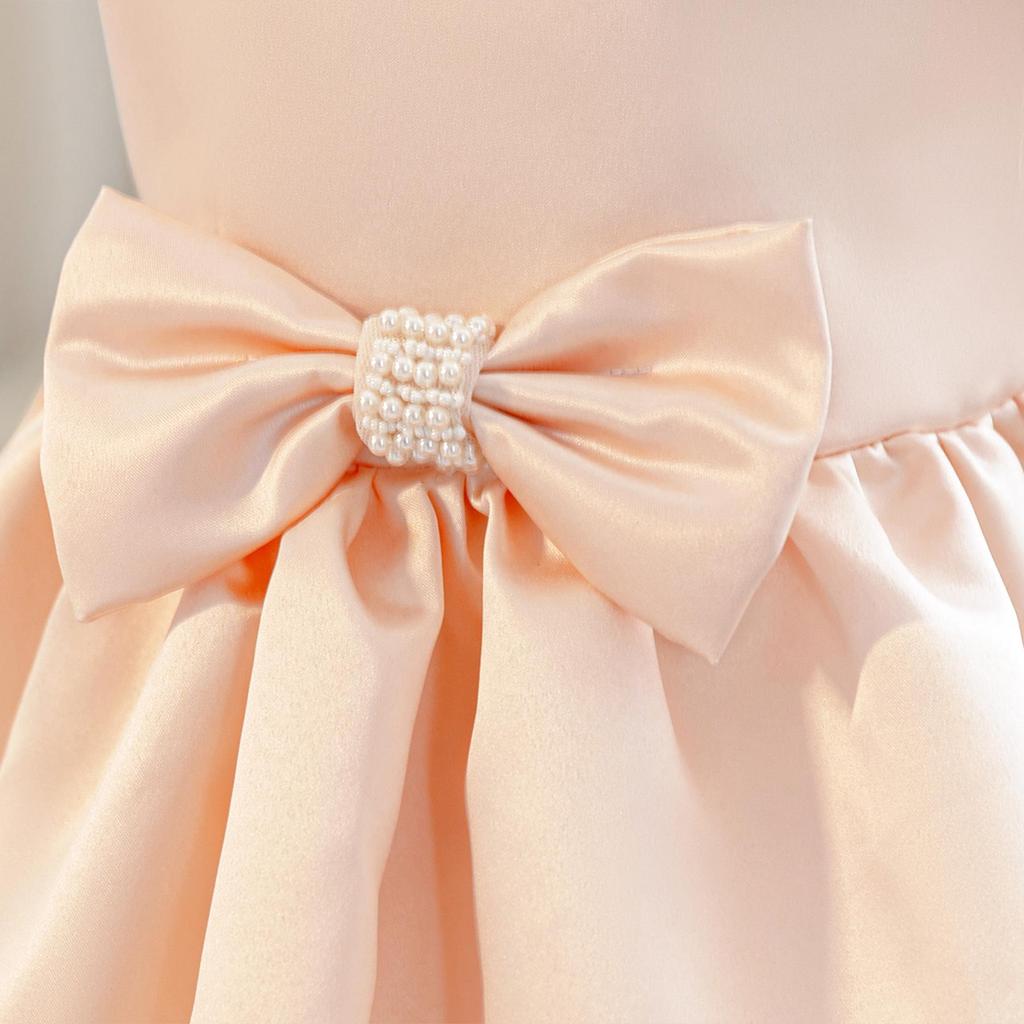 High-End Champagne Princess Dress for Girls - Stylish Flower Girl and Birthday Evening Gown