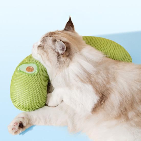 Cat Pillow for Indoor Cats Soft Fluffy Cat Calming Pillow Half Donut