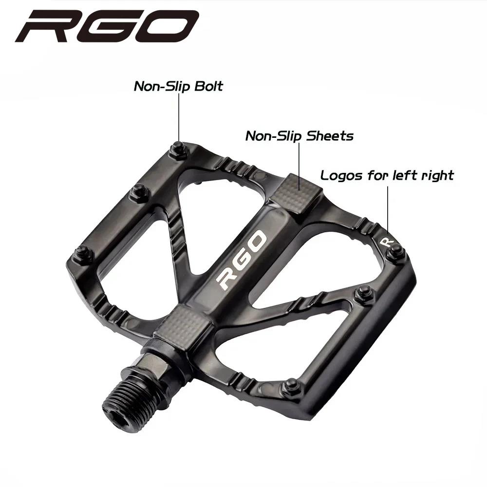 RGO Aluminum Alloy Bicycle Pedal Sealing Bearing Ultra Light Anti slip Mountain Bicycle BMX Road Bicycle Pedal bike Accessories 6