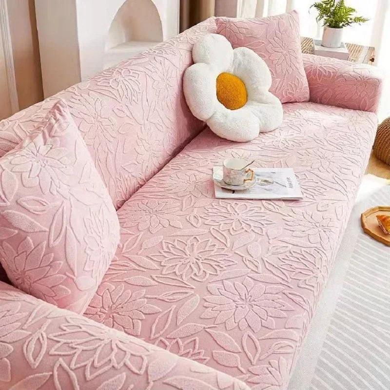 

Thicken Sofa Cover Home Sofas Cover for Living Room Decor Adjustable Elastic Sofa Covers for Armchairs Non-slip Seat Couch Cover 1 seat рожевий