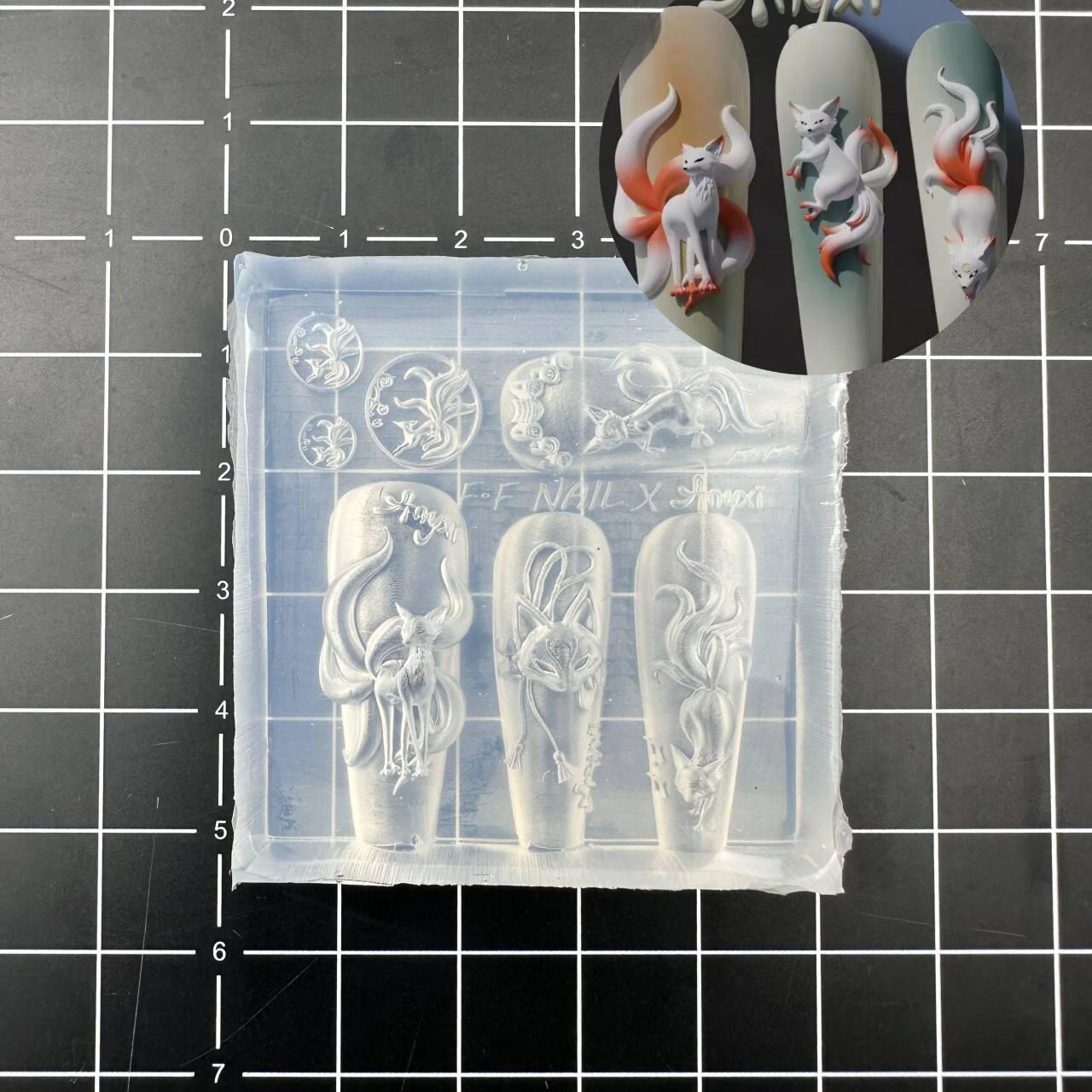 

Силиконовая форма для ногтей DIY 3D Девятихвостая Лиса Трехмерные Украшения для Нейл-арта Креативная Форма для Ногтей Прозрачные Инструменты для Ногтей
