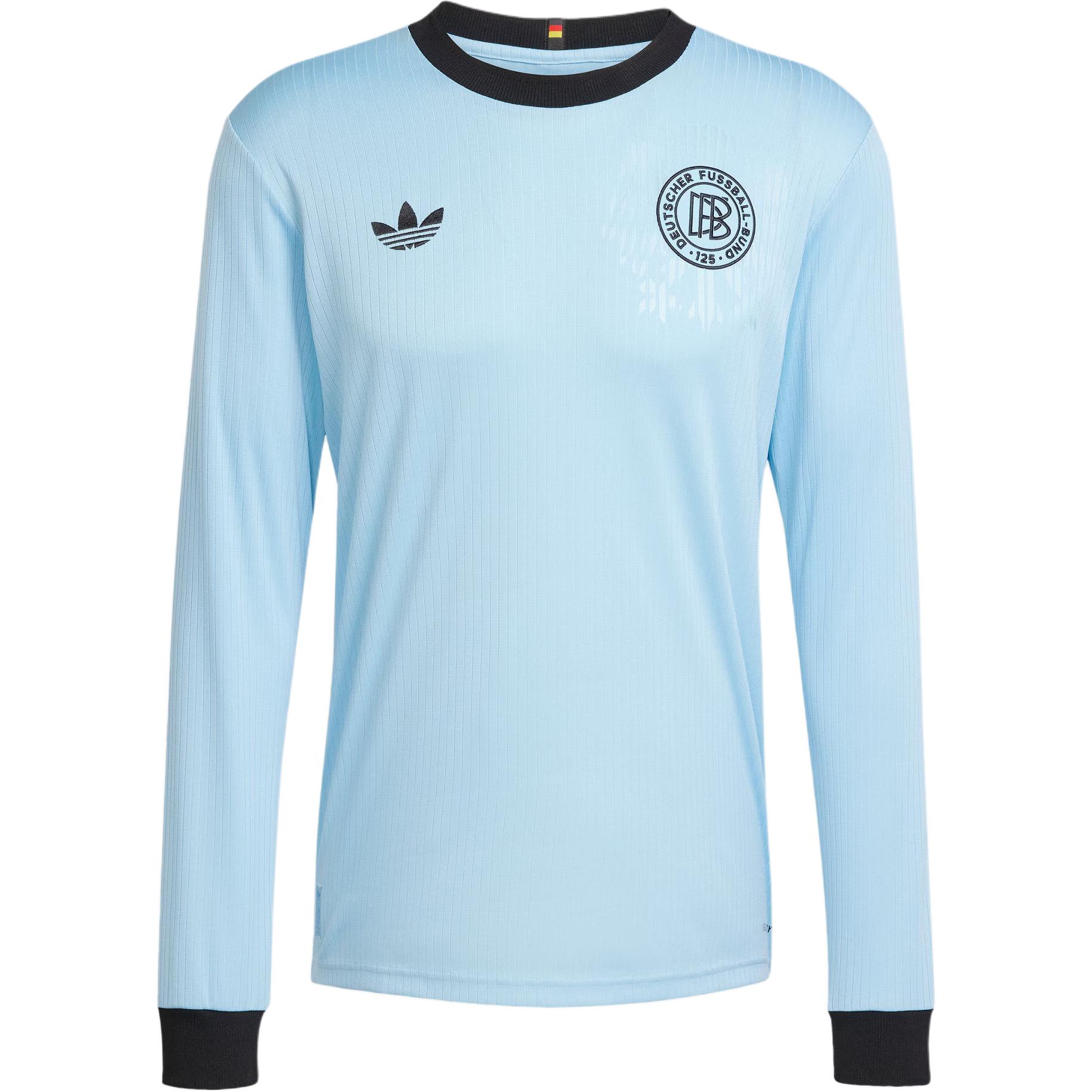 Adidas Originals ANNIVERSARY SS25 Soccer Jersey Men s Clear Blue/Black JY0236- M